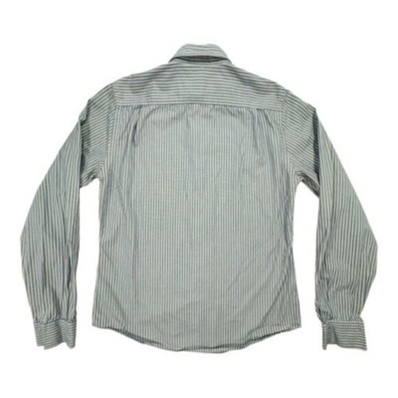 Abercrombie & Fitch Muscle Fit Shirt M Yellow Blue Stripe Button-Down Y2K Prep - Picture 8 of 11